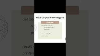 CBSE IMPORTANT QUESTION!! PYTHON FUNCTIONS Output of program None return value