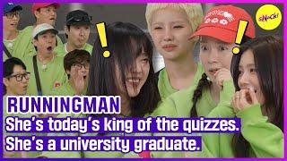 [RUNNINGMAN] She's today's king of the quizzes. She's a university graduate.(ENGSUB)