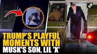 US President Trump shares playful moments with Elon Musk's Son, Little 'X', on board Marine One