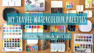 Travel Watercolor Palettes! Mini Art Haul: Portable Painter, Micro, Pocket Sized Palette + Swatches