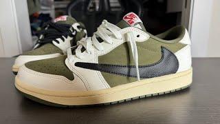 Air Jordan 1 Low Travis Scott Medium Olive On Feet Review