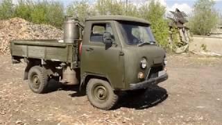 #woodgazifier. Wood gasifier car. UAZ works on firewood.