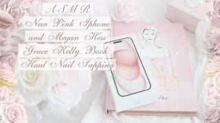 SOFT SPOKEN ASMR HAUL NEW PINK IPHONE AND MEGAN HESS GRACE KELLY BOOK | NAIL TAPPING AND SCRATCHING