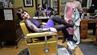 My Louise Brooks Bob Haircut with Bangs Fringe in a Barber Shop - Full Complete Haircut Video