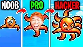 NOOB vs PRO vs HACKER In OCTOGEDDON!? (ALL LEVELS!)