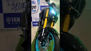 Is it your favorite color blue or black?? Yamaha MT15 v2 in cyan blue colour #bike #shorts #yamaha