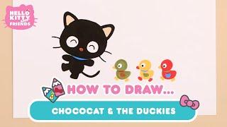 How to Draw Chococat and the Duckies | Hello Kitty Crafts