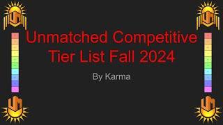 Unmatched Competitive Tier List Fall 2024