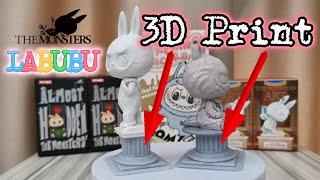 POP MART The Monsters Labubu Statues Figurines with 3D Print Column Stand