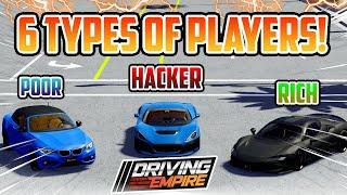 6 Types of Players in Driving Empire! - Driving Empire Funny Moments | Driving Empire | Roblox