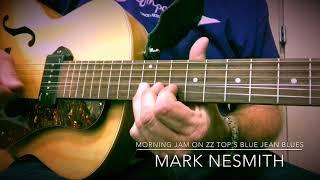 Morning improv guitar jam on ZZ Top’s Blue Jean Blues with my Godin 5th Avenue Kingpin P90