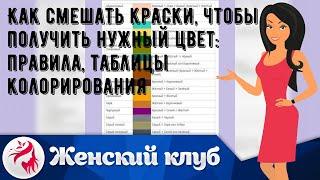 Как смешать краски, чтобы получить нужный цвет: правила, таблицы колорирования