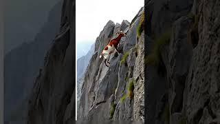 Goat Climbing the Steepest Mountain!  #MountainGoat #Nature #wildlifeanimals