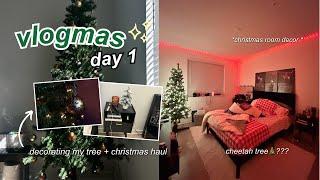 decorating for christmas + christmas shopping haul vlogmas!! day 1