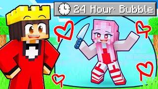 Locking CRAZY FAN GIRL in a 24 HOUR BUBBLE in Minecraft!