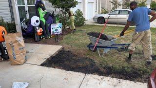 Seeding and Fertilizing My Lawn for Fall on My Day off