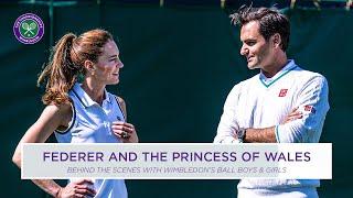 Roger Federer and The Princess of Wales Meet Wimbledon's Ball Boys & Girls