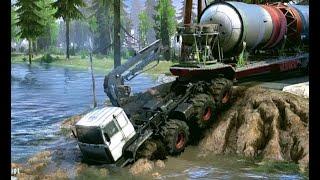 Passed by Tronton Truck, Connecting Bridge Collapses: Spintires Mudrunner