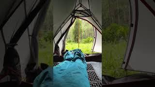 RELAXING IN THE TENT WITH HEAVY RAIN #shorts