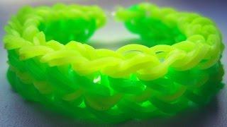 Браслет из резинок Тротуар  Как плести браслет из резинок Rainbow loom  БЕЗ СТАНКА 