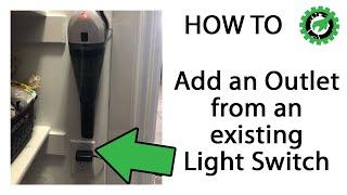 Add Outlet from Existing Light Switch | How To Add Outlet in Kitchen Pantry