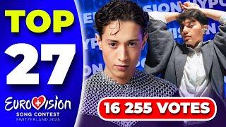 Eurovision 2025 | Top 27 - Voted By 16 255 People