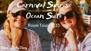 Carnival Sunrise Ocean Suite Room Tour- 7233