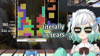 Mint throwing up, screaming, crying at a guy setting up t-spins 【Maid Mint Fantome】