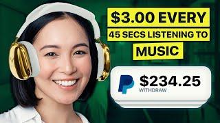 MAKE $3 EVERY 45 SECONDS Listening To Music (Make Money Online 2024)