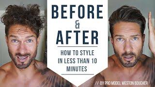 How To Style Men’s Hair Like A Pro In Less Than 10 Minutes : Hairstyle Tips by LA Model