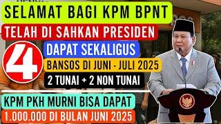 TERIMAKSIH PRESIDEN ‼️KPM BPNT BERGEMBIRA DAPAT 4 BANSOS SEKALIGUS DI JUNI - JULI 2025 • KPM PKH 1JT