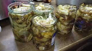 Шашлык из баклажанов на зиму, баклажаны как шашлык.