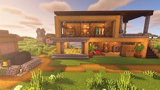 Minecraft-ağaç ev yapımı /Minecraft | How to Build a Wooden House | Simple Survival House Tutorial 3