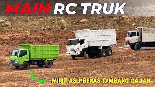 MIRIP ASLI !!! MAIN RC TRUK DI BEKAS GALIAN TAMBANG TANAH ~ RC TRUK HINO ISUZU MITSUBISHI