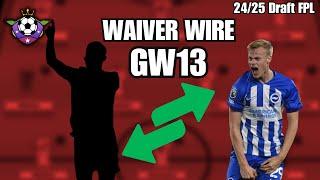 GW13 Best Waiver Picks for Draft FPL