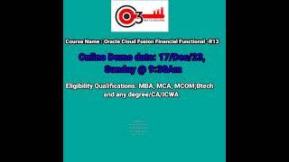 Oracle Fusion Cloud Financials Functional Online Demo #o3technologies