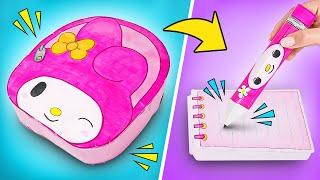 DIY Paper Squishies  My Melody School Supplies || Fun Crafts