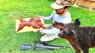 Pellet Gun Hog Hunt & Cook