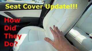 Tesla Seat Cover Update after 1.5 years!  TAPTES White Seat Covers.