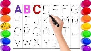 Alphabet, ABC song, ABCD,A to Z Kids rhymes,collection for writing along dotted lines for toddler-7