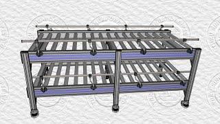 Aluminum Frame Two Layer Roller Conveyor