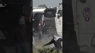 Pro-Palestinian Protesters and Police Clash at Air Base Housing US Troops in Turkey #shorts