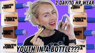 NEW YOUTHFORIA DATE NIGHT SKIN TINT SERUM FOUNDATION REVIEW + 2 DAY WEAR TEST