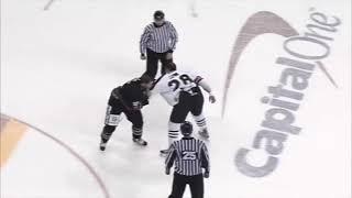 Guillaume Lepine Hits Rob Globke -  Lepine vs Neil Clark EIHL fight 9-10-10