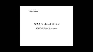 Association of computing machinery  (ACM) codes of Ethics 30 January 2023