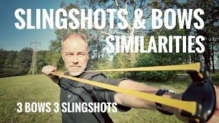 Similarities of Slingshots and Bows