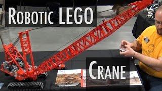 LEGO motorized Manitowoc dragline crane | Brickworld Indy 2016