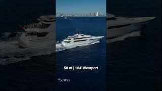 50 m | 164' Westport cruising offshore Palm Beach Florida #westport #westportyachts #palmbeach