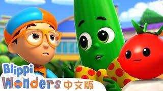 水果与蔬菜 | Blippi 中文版 | 儿童教育视频 | 实景探索