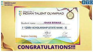 Olympiad Success Topper STATE TOPPER  RANK - 3 ISHAN BISWAS- PAKHANJORE, CHHATTISGARH